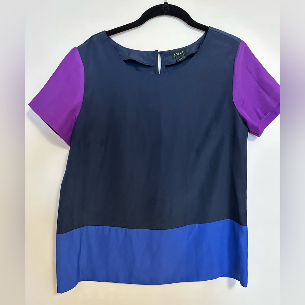 J Crew Navy Block style blouse - Size s